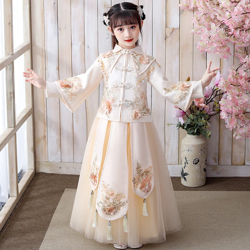 【格格嘎嘎】女童裙子汉服中国风套装女孩古风秋冬装女童裙子汉服