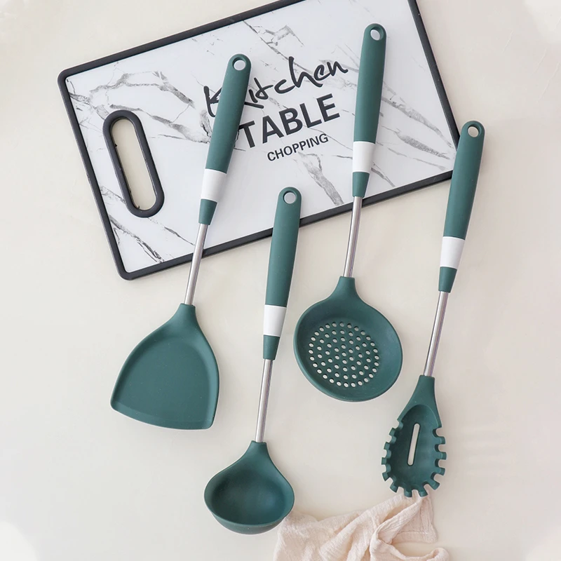 新思特不粘锅专用硅胶铲耐高温汤勺家用厨具四件套炒菜锅铲子菜铲