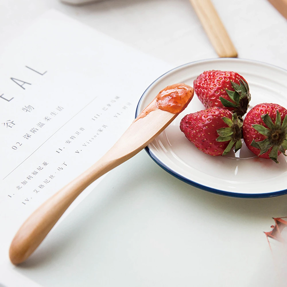 家用粽子月饼木质刀原木刀面膜刀果酱奶油沙拉刀包馄饨饺子馅木勺