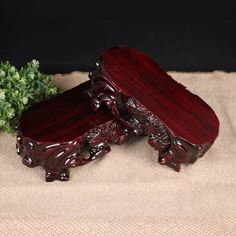 b037奇石底座实木可挖槽花瓶花盆摆件底座木座工艺品摆件座子