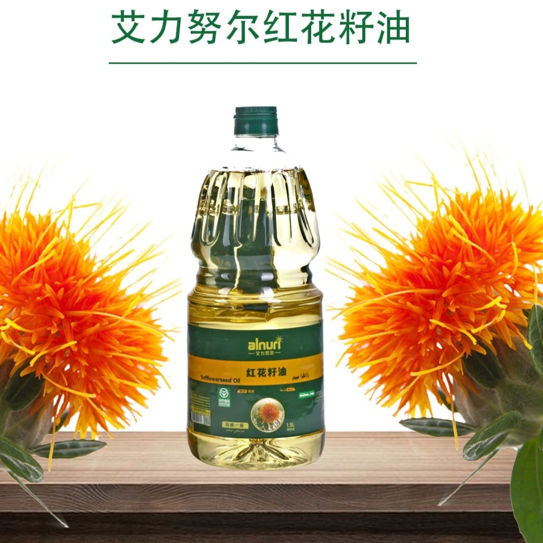 新疆艾力努尔绿色红花籽油 食用油 清油1.5L新疆特色拌面油