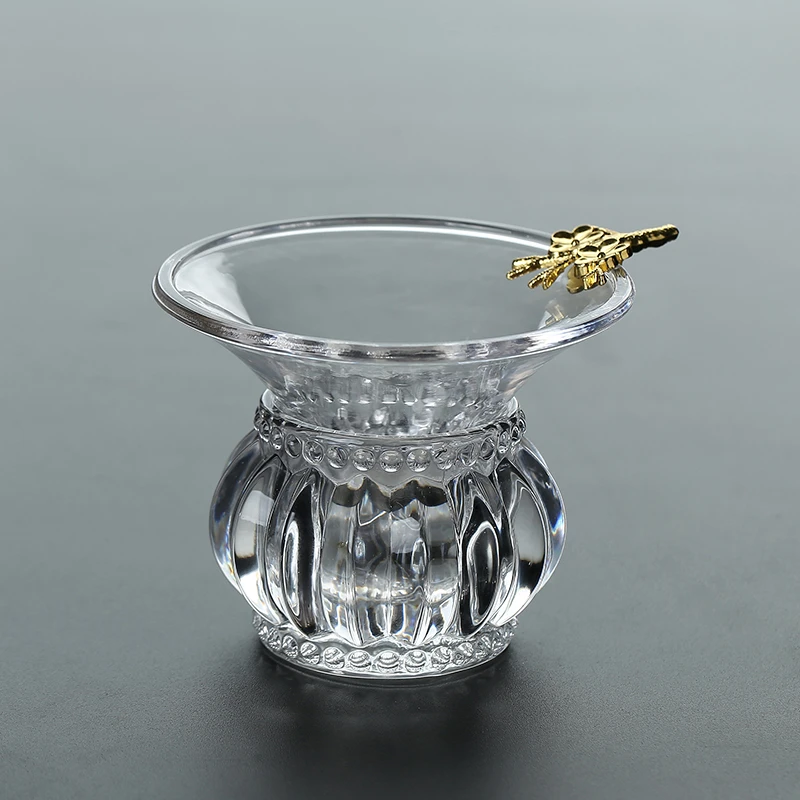 耐热玻璃加厚茶滤网茶漏架不锈钢过滤器功夫茶具创意茶滤杯