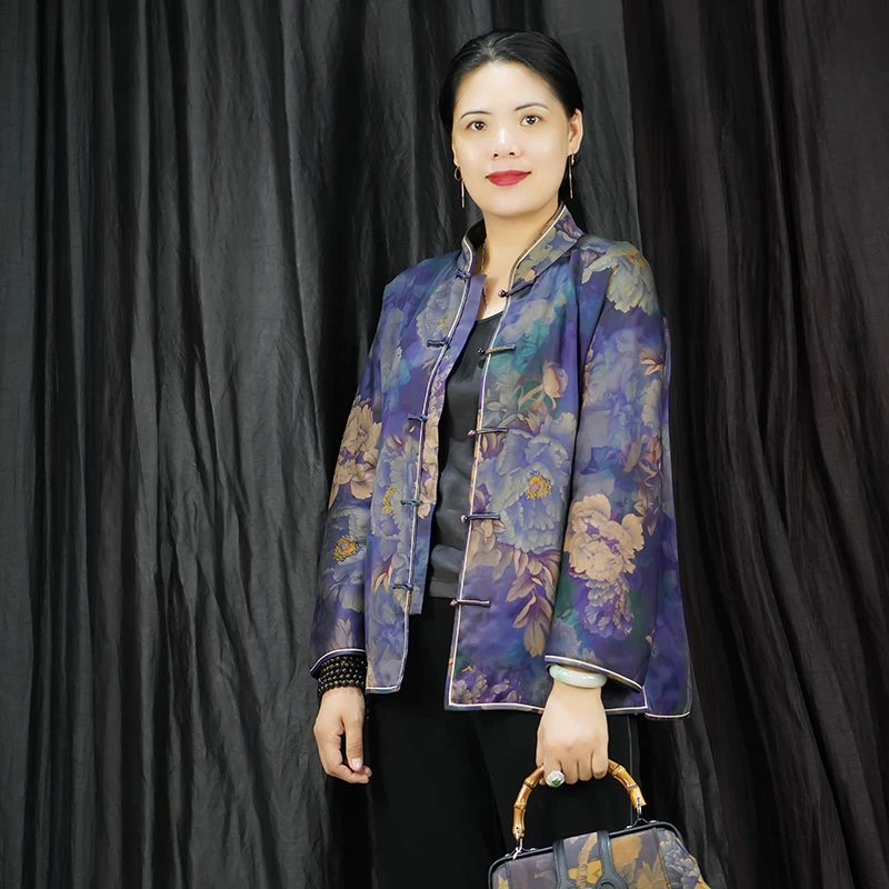 YIMEIXIU/依眉秀香云纱复古绒棉上衣61752