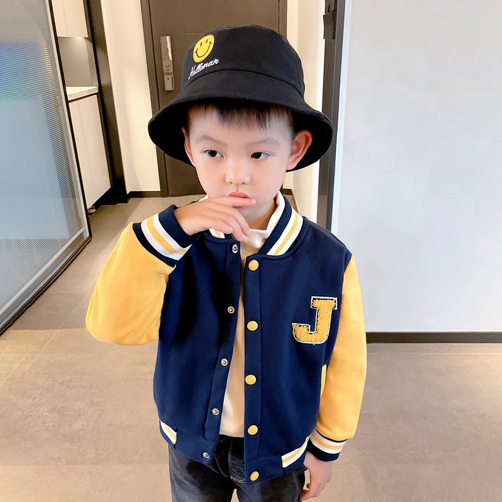 男童休闲外套宝宝春秋装棒球服新款儿童一体绒上衣洋气夹克潮帅气