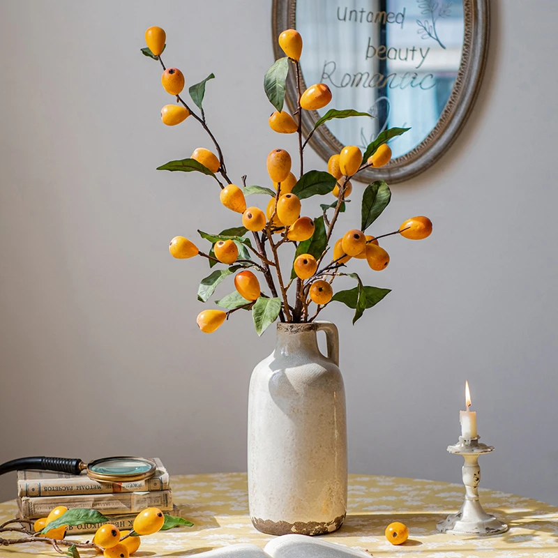 掬涵【清】仿真枇杷果复古花束果实寓意客厅造景假花