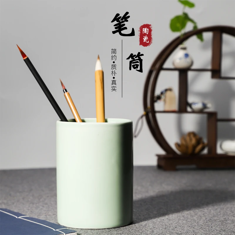【编号248】墨尘景德镇笔中国风摆件陶瓷多功能学生复古创意文具收