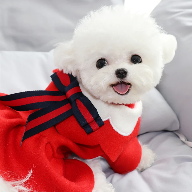 秋冬装宠物衣服比熊博美泰迪雪纳瑞贵宾幼犬小狗狗衣服公主连衣裙