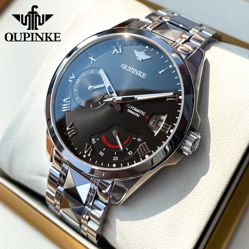 欧品客品牌多功能手表男瑞士认证全自动高档机械表男夜光防水帅气