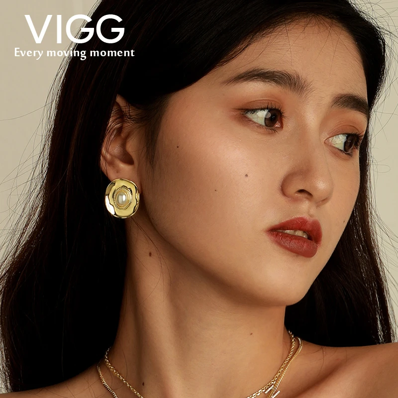 VIGG 铜合金耳饰 时尚饰品群星中 轻奢简约项链耳环时尚百搭饰品