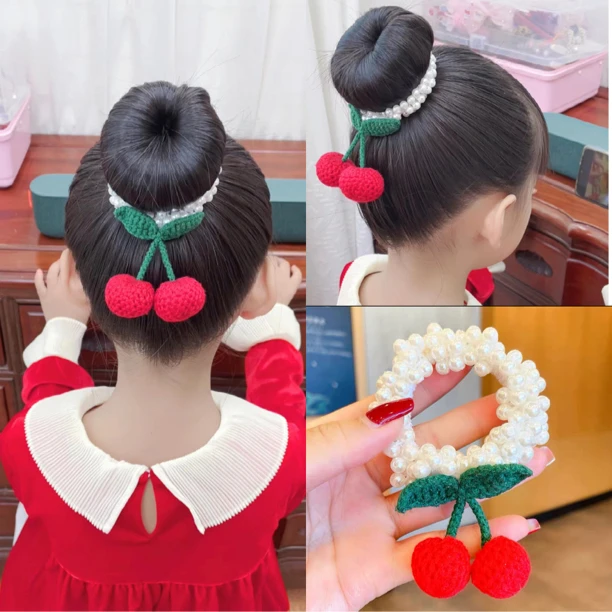 萌宝宝大樱桃珍珠发圈甜美可爱发绳儿童发饰