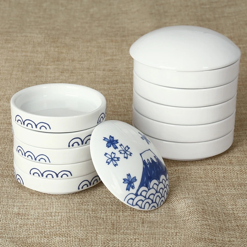 精品瓷器五层调色盒瓷碟文房墨汁工笔画没骨画国画景德镇 S-CQ01