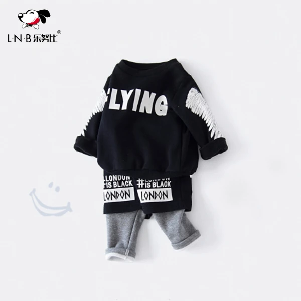 男童宝宝秋冬装加绒套装外出服婴儿潮衣服帅气卫衣冬季潮酷时尚