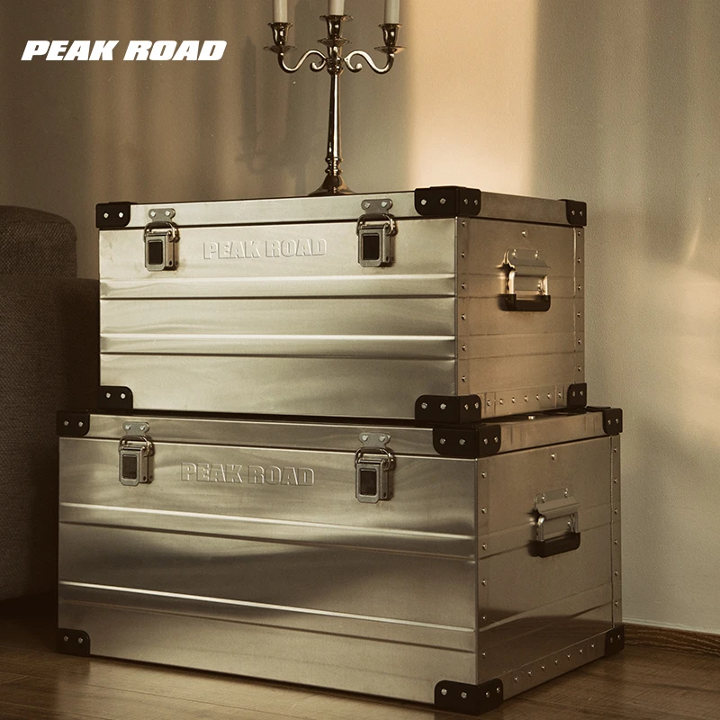 【直播特惠】酷麦户外露营铝合金收纳箱车载车顶储物箱金属工具箱