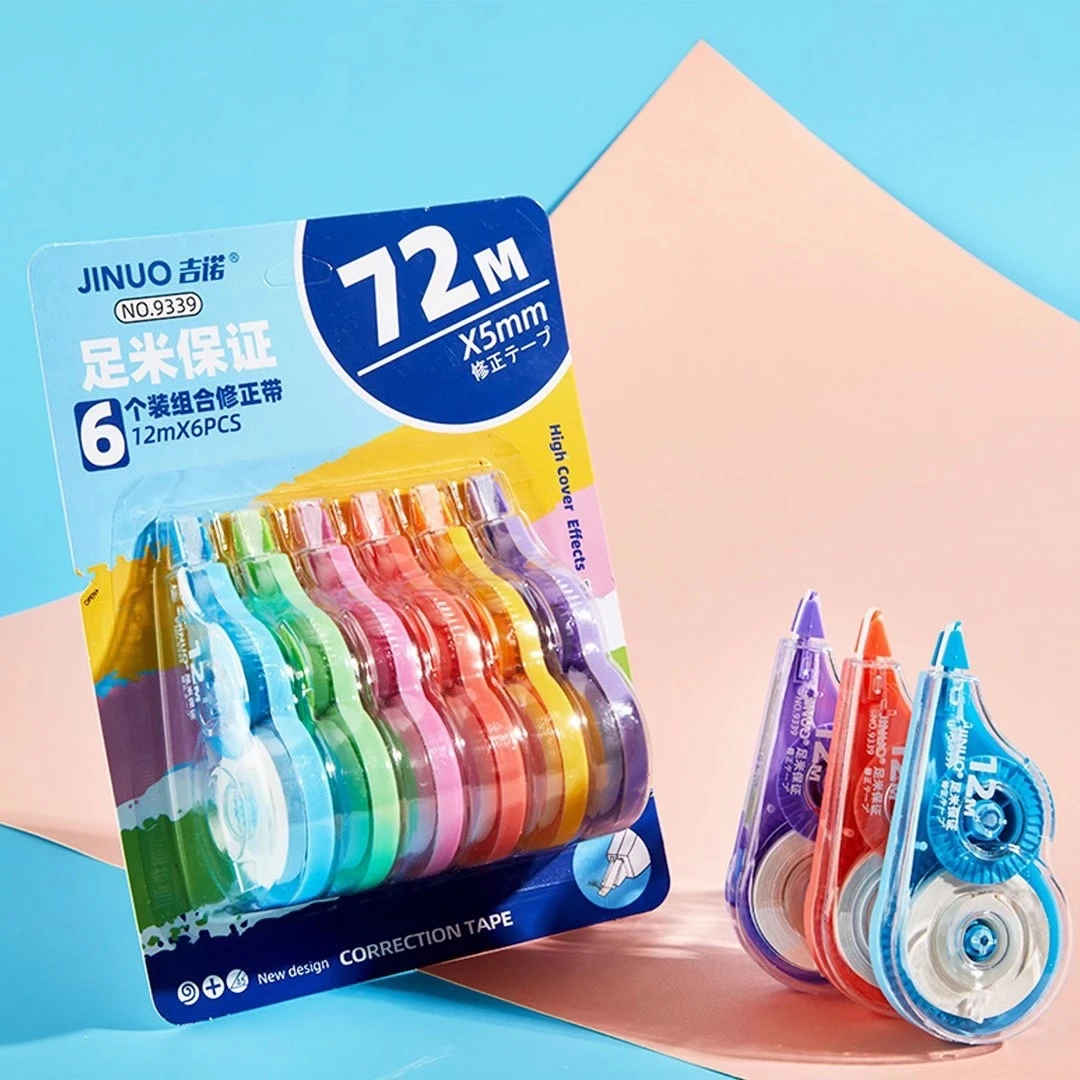 改正带使用方便快捷白色遮盖效果好(6支共72米)干净修正带小学生
