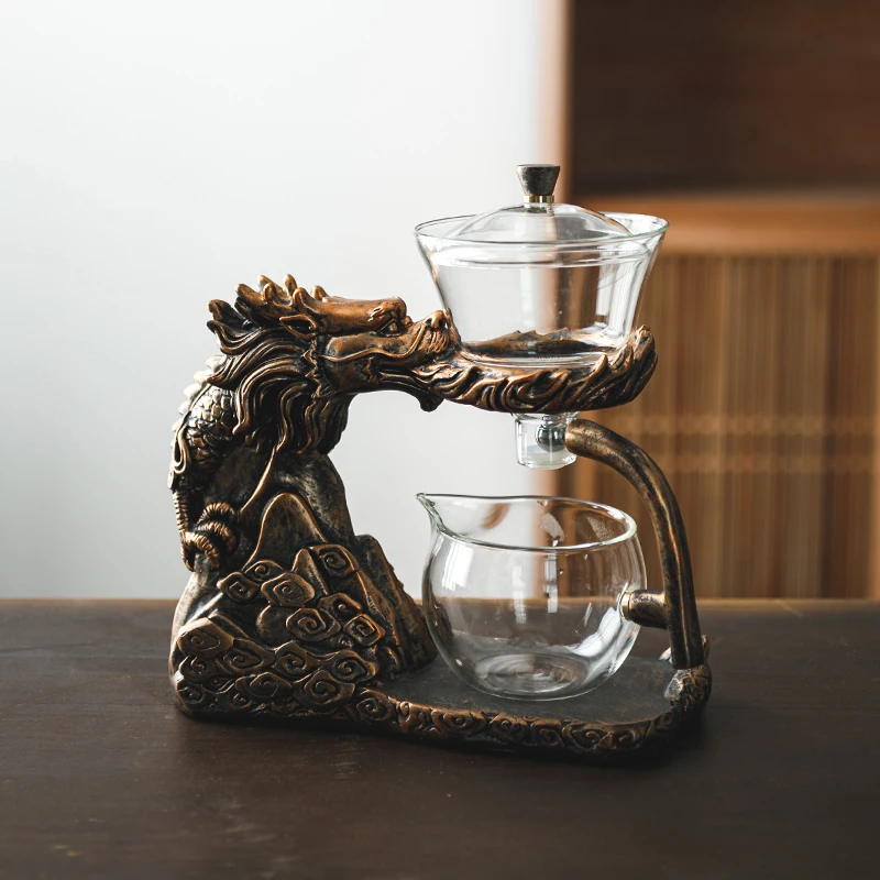 1器氏慢城祥龙自动茶具玻璃茶具磁吸式功夫茶具家用懒人泡茶
