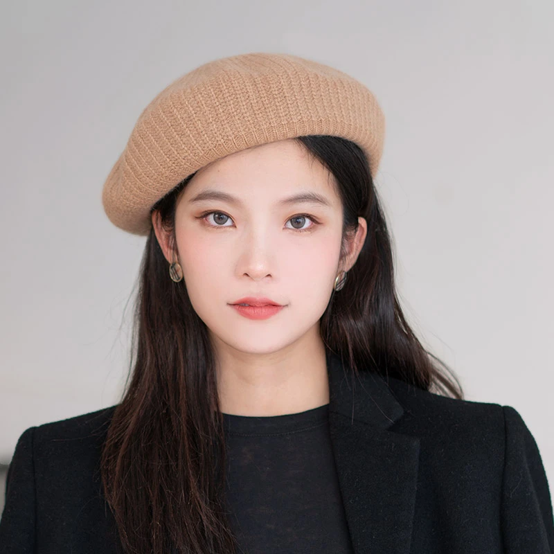 疯帽子 大头围弹力毛线针织贝雷帽秋冬保暖女休闲逛街 韩版塑性帽