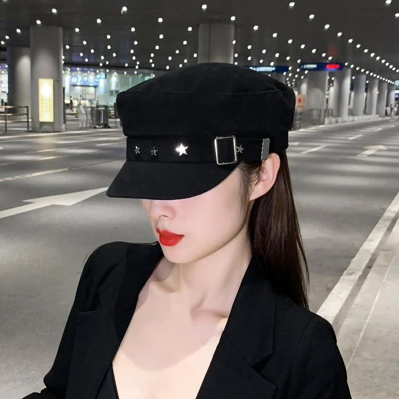 帽子女韩版潮百搭贝雷帽英伦复古春秋冬网红时尚ins八角帽遮阳帽