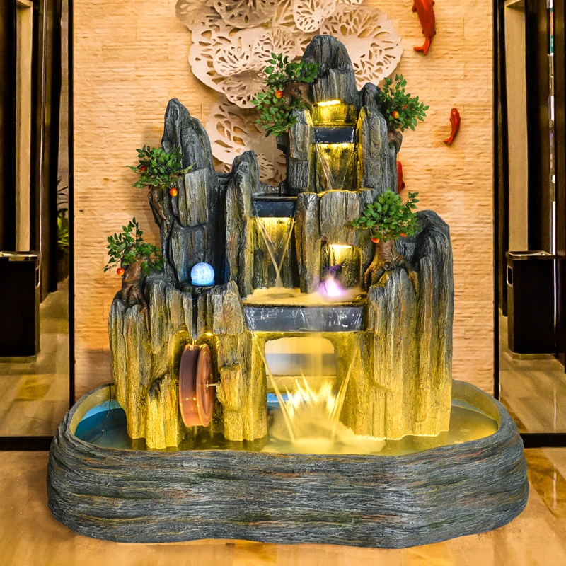 皇礼大型假山流水鱼池装饰品庭院酒店大厅会所室内外流水摆件客厅