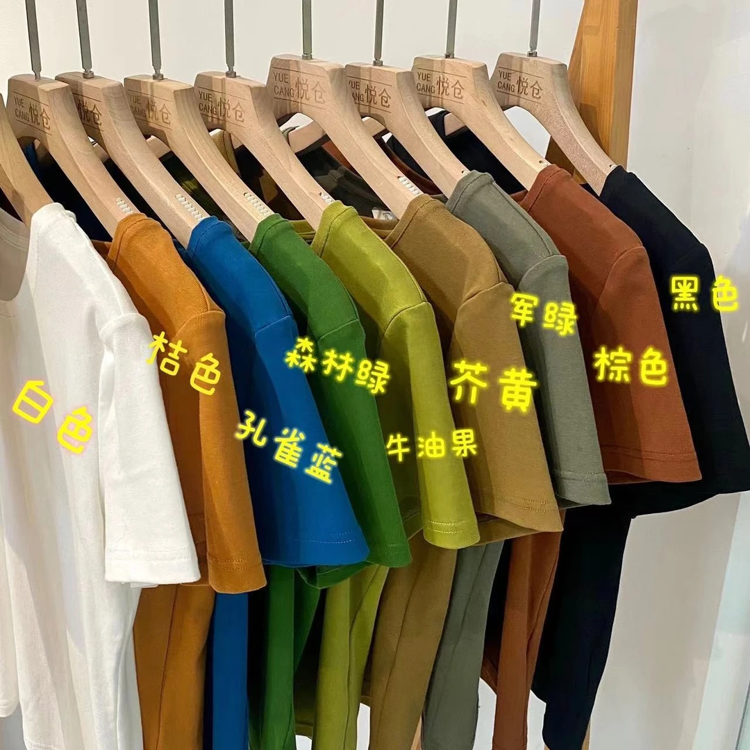 【杭州S姐 精品女装】多色圆领休闲短袖T恤女百搭打底上衣05014