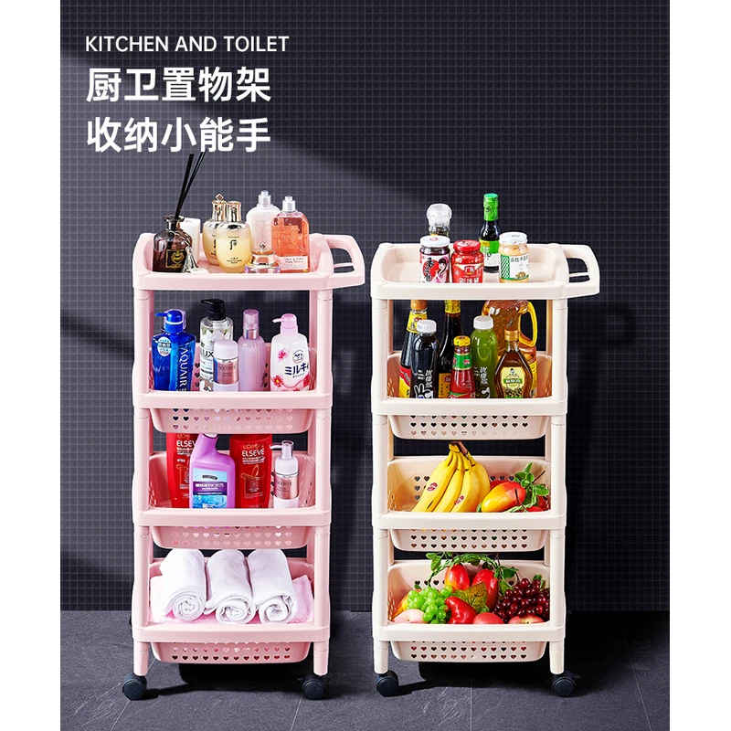 加大厚带轮储物角架厨房蔬菜可移动多层水果筐浴室杂物置物收纳架