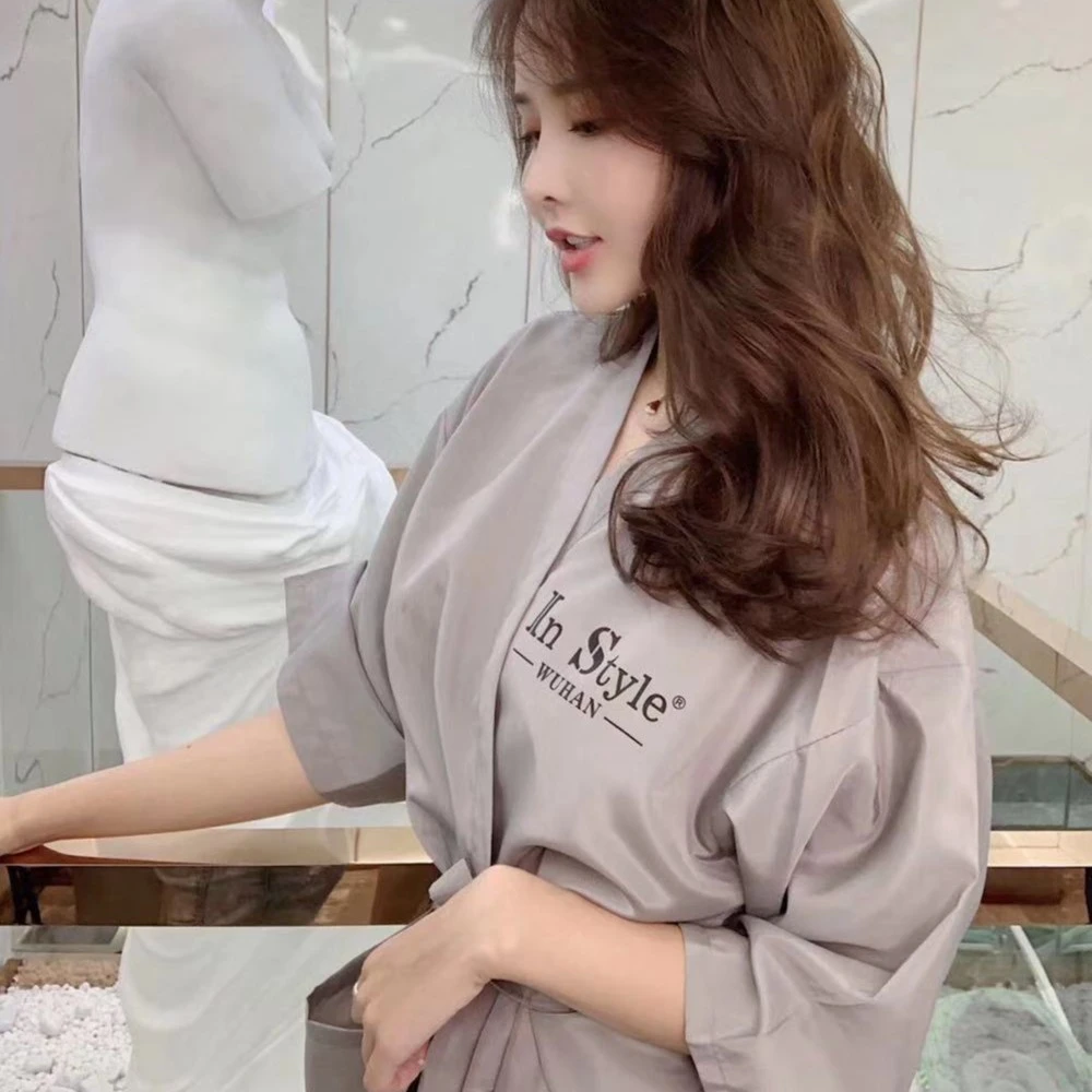 网红款高档理发店客袍染发衣美发客服发廊烫染潮牌定制logo美容院