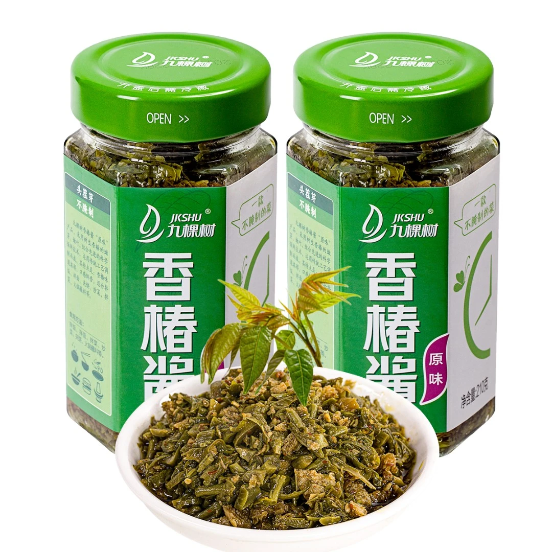 九棵树香椿酱新鲜头茬嫩芽炒制正宗优质拌面夹馍下饭菜210g*2瓶