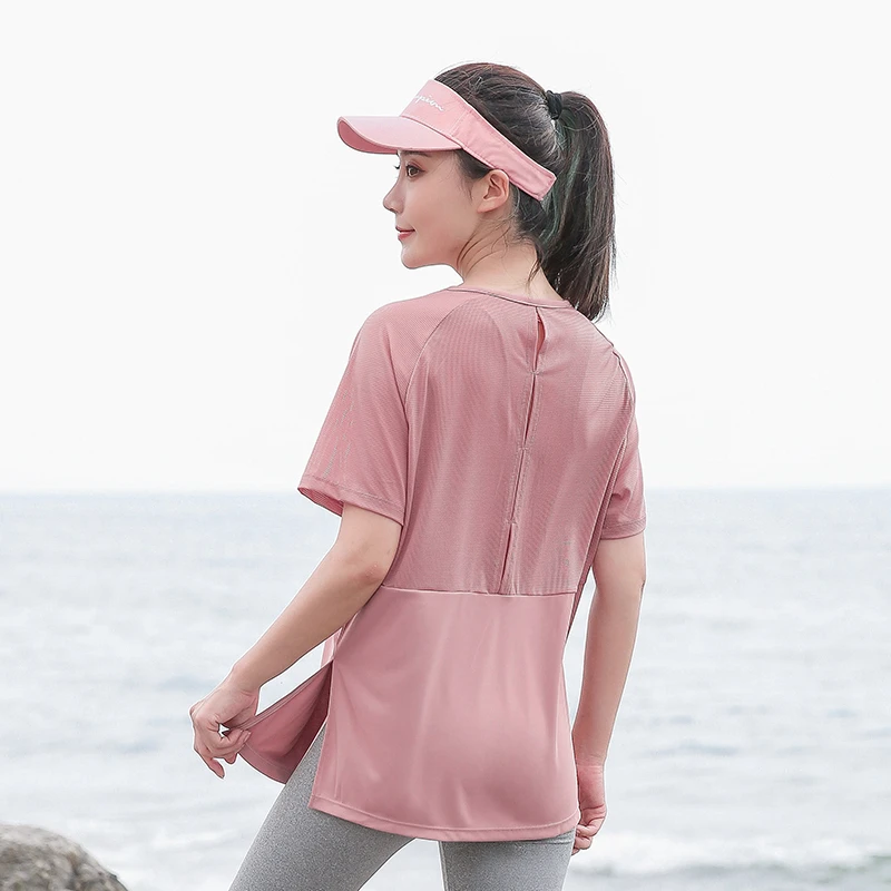大码瑜伽t恤女夏宽松200斤跑步透气速干健身衣胖mm运动服上衣S186