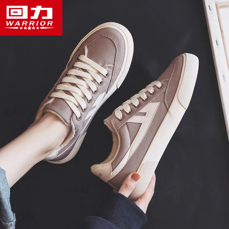 Warrior/回力加绒帆布鞋2023冬季保暖加厚百搭学生休闲鞋子潮板鞋