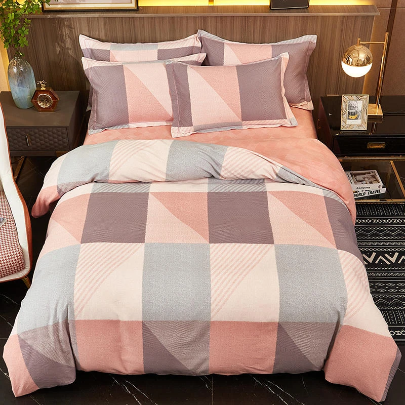 正宗斜纹纯棉加厚双面磨毛环保印花工艺款四件套床上用品