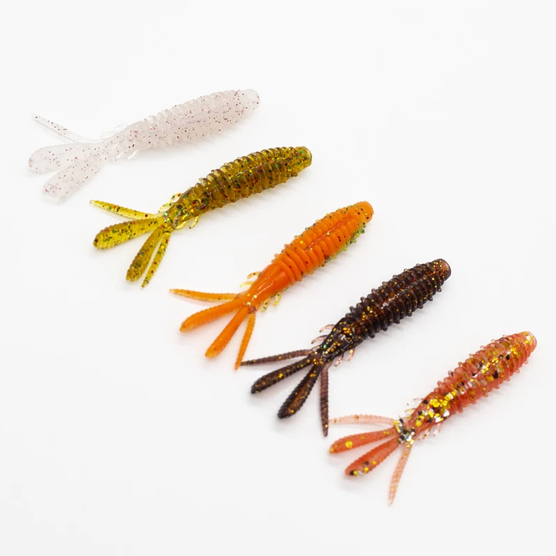 根钓软饵虾饵浮水4.5cm浮躁虾含诱鱼剂高弹性TPR夜光黑头鳜鱼