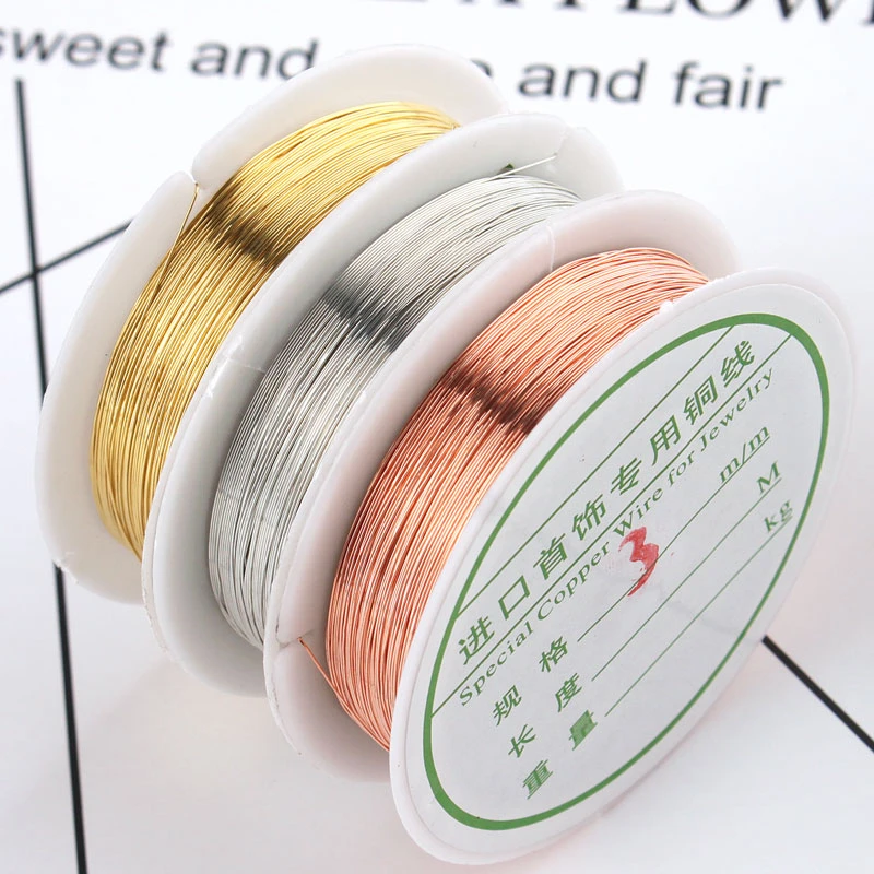 细铜绕线镀金属diy手工配件发簪黄饰品缠花珍珠用保色软铜丝材料