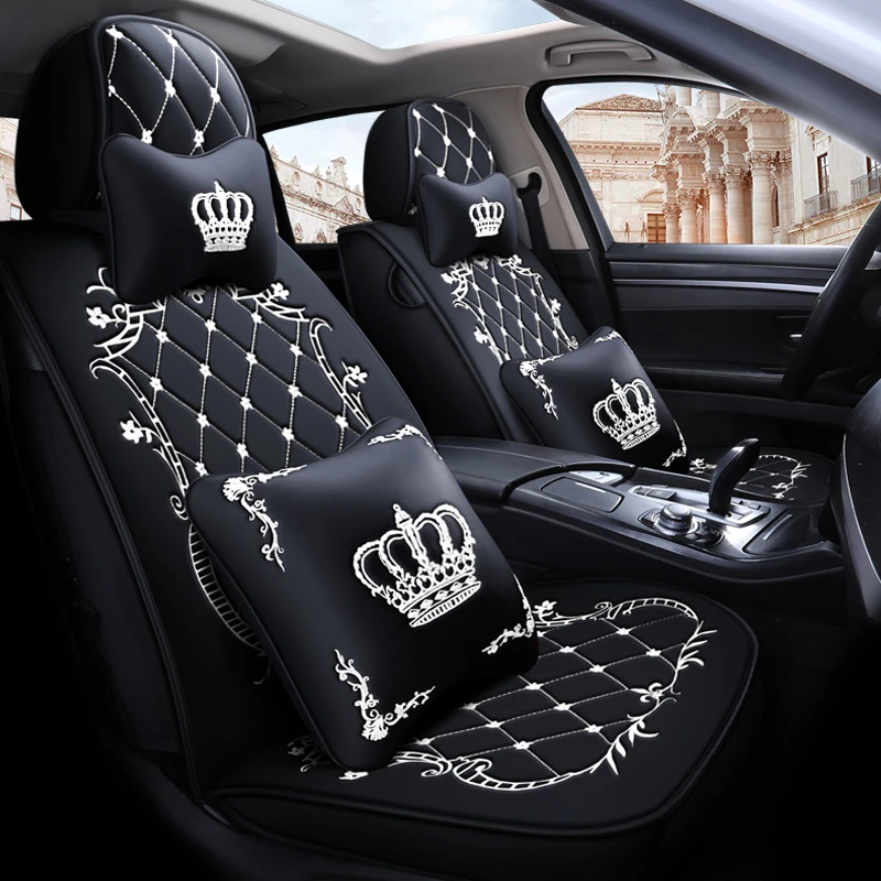 全包围汽车座套皮革座椅套四季通用新款亚麻布坐垫夏季网红车座垫