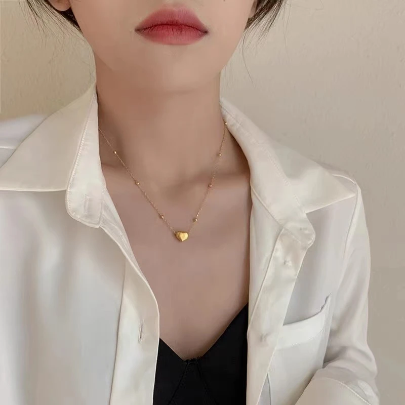 熙妮 钛钢项链 女少女风21cm(含)-50cm(含)锁骨链简约千金风