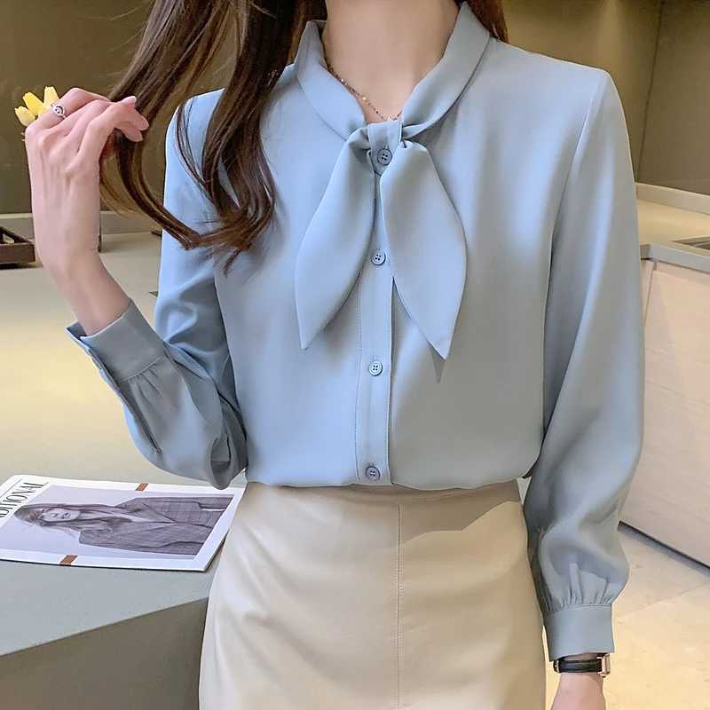 春秋装2025年新款时尚雪纺衬衫女长袖上衣职业衬衣女工作服上班族