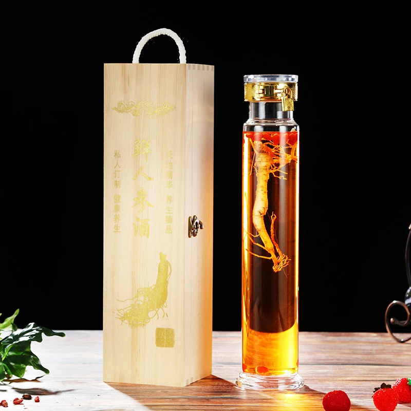 娜祺高硼硅耐热酒瓶泡酒瓶子酒瓶空瓶泡酒罐家用包装礼盒批发定制