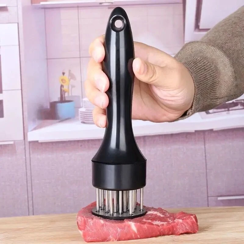 牛排扎孔器断筋松肉针不锈钢猪皮插敲肉锤牛排针家用打肉锤松肉器