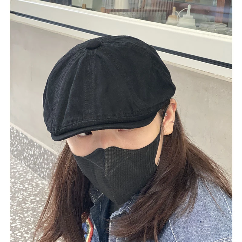 报童帽ins夏季网红韩版百搭复古画家帽水洗八角帽调节款前进帽