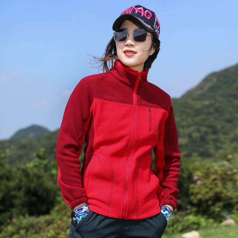 户外新款运动抓绒衣女上衣粒绒外套摇内胆保暖透气登山徒步春秋季