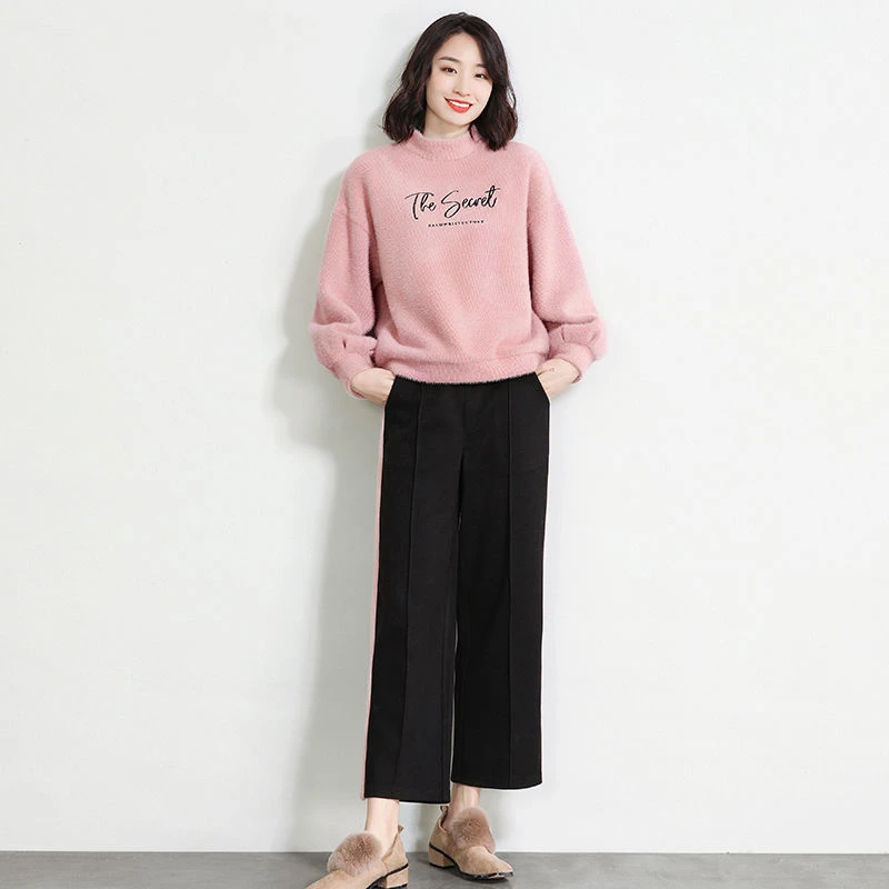 自由呼吸2021冬季新款休闲两件套女卫衣加绒加厚运动套装宽松大码