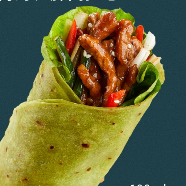 【轻食季】菠菜卷饼低脂卡粗粮主食早餐食品全麦荞麦手抓饼鸡肉卷