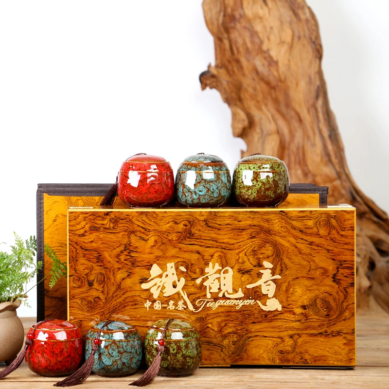 【陶瓷罐木质礼盒装】铁观音 安溪原产地乌龙茶兰花香茶叶送礼