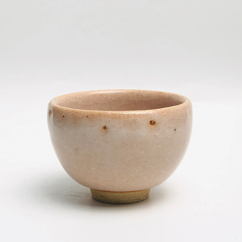 【孤品】艺术家雷杰  夕子蛀口广圆杯  手工陶瓷家用中式桃山房4680