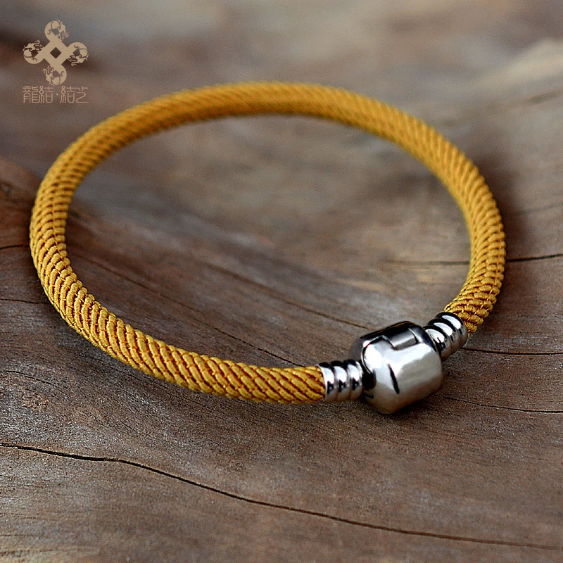 合金布艺手链 龙结金店用红绳意大利绳卡扣手链简约编织手饰手绳