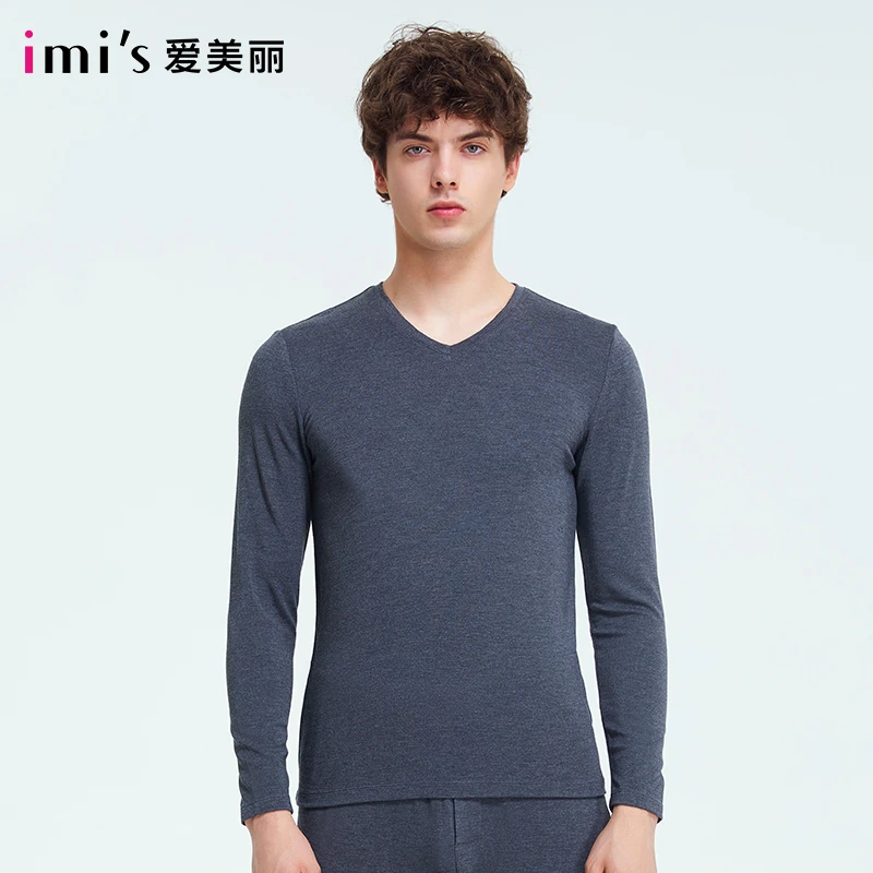 爱慕爱美丽IMIS保暖内衣打底男士秋冬圆领红品保暖衣IM72ATD2