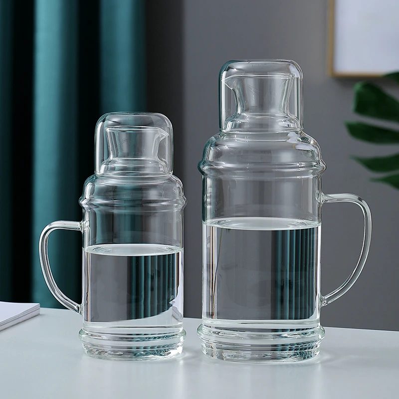 冷水壶复古耐热玻璃防爆家用倒扣凉开水扎壶办公室耐高温凉水壶