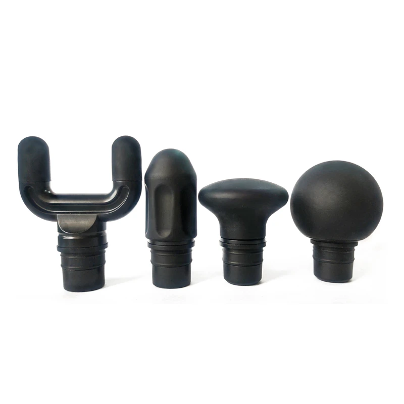 迷你筋膜枪硅胶按摩头4件套 放松肌肉小巧便携黑色大型灰色配件