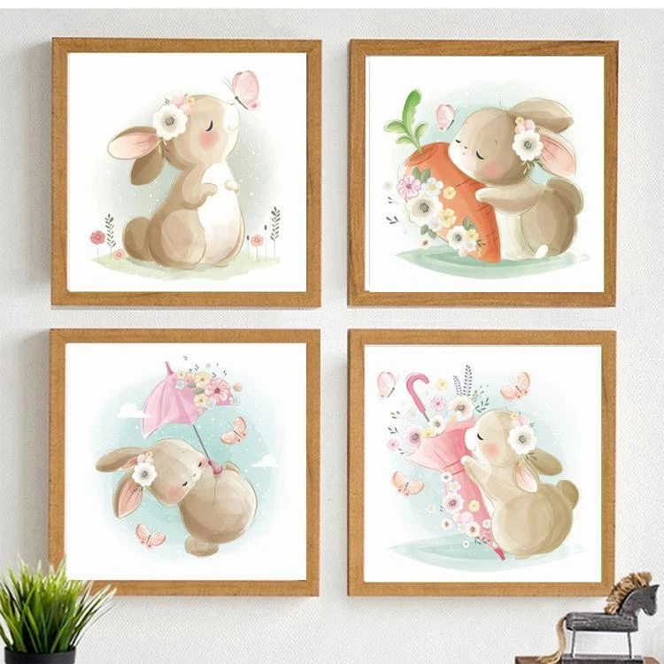 【宠粉福利】爱阁十字绣 童真小兔 简约现代装饰卧室床头可爱手工绣