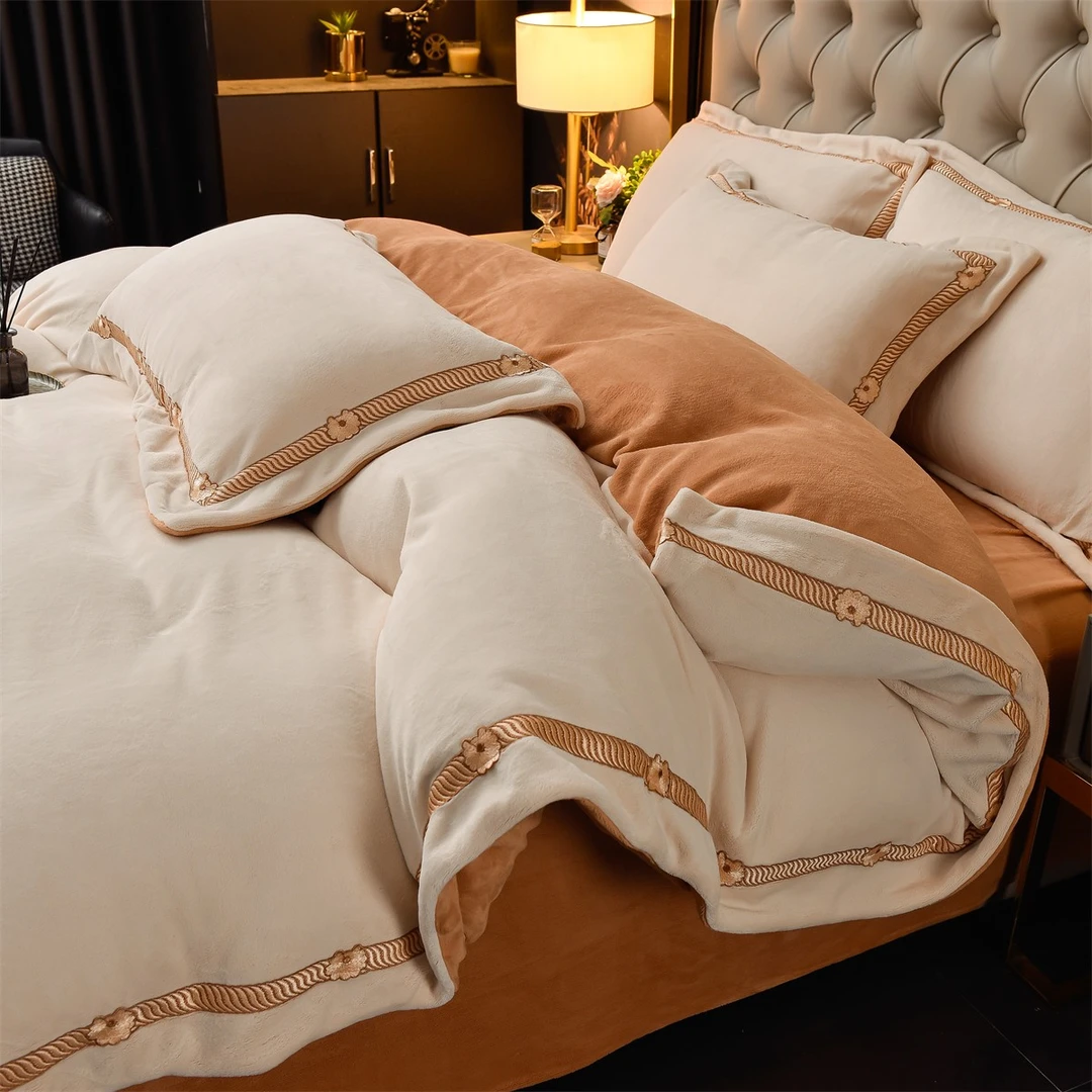 喜兹 颜 高精密公主绒四件套牛奶绒防寒不掉毛加厚保暖秋冬床品