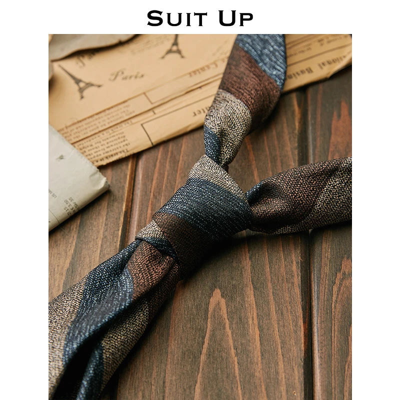 SUITUP/休塔 LD19822男士涤丝条纹时尚正装领带结婚正装领带男8CM