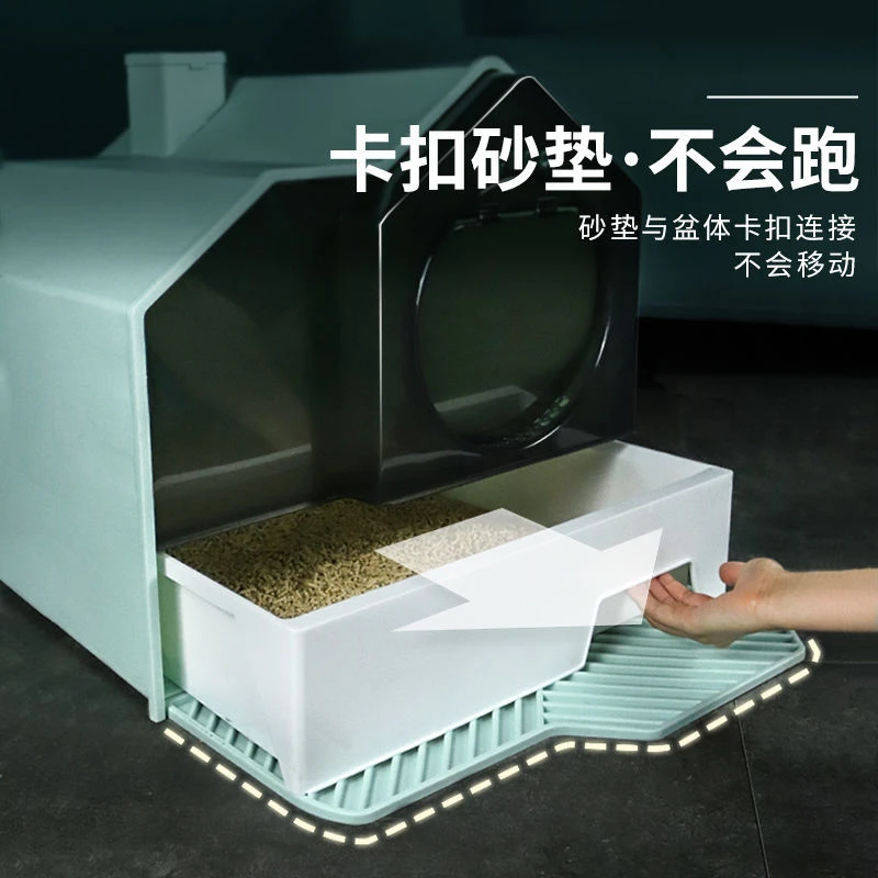 猫砂盆全封闭抽屉式隔臭超大号防带厕所屎盆幼猫咪宠物用品